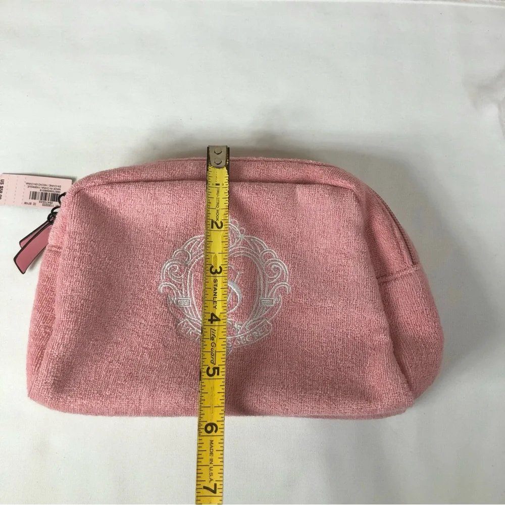 Victoria's Secret Terry Monogram Pink Cosmetic Make-up Bag Headband & Scrunchie